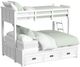 Elements International Hampton Kids White Youth Twin/Full Loft Bed with Ladder and Trundle-0