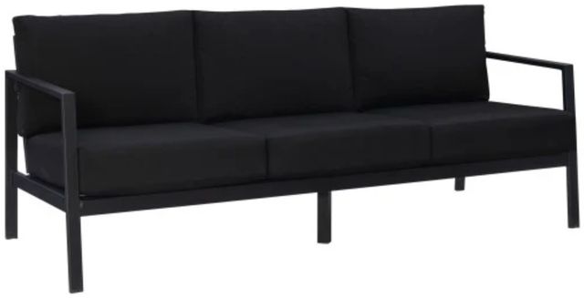 Linon Alora Black Aluminum/Fabric Outdoor 3-Seater Sofa-0