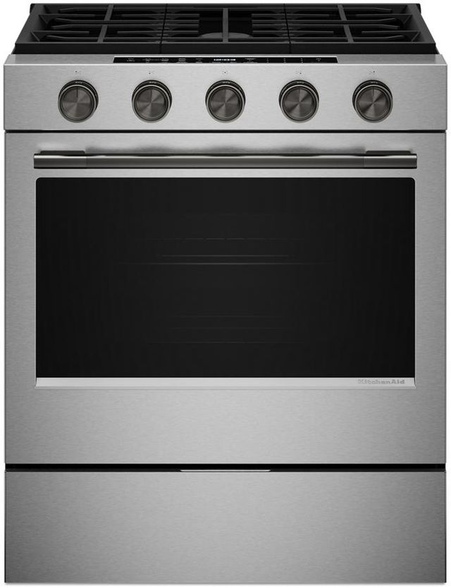 KitchenAid® 30" 5-Burner FingerPrint Resistant Stainless Steel Slide-In Gas Range-2