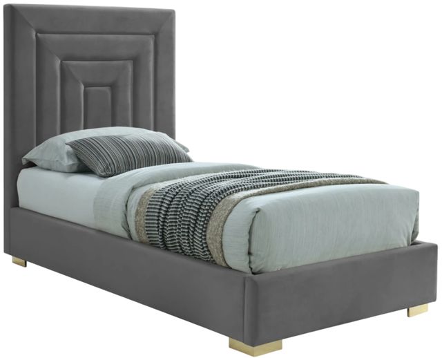 Meridian Furniture Nora Gray Twin Upholstered Panel Bed-0