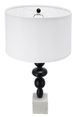 A & B Home Black/White Table Lamp with Round Four Tiered Body-2