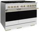 ZLINE Marino 48" Satin Stainless Steel Pro Style Gas Range with White Matte Door and Champagne Bronze Accents-3