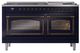 Ilve® Nostalgie II Noblesse 60'' Midnight Blue Pro Style Dual Fuel Range with Burnished Trim-1