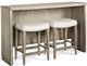 Riverside Furniture Sophie Natural Sofa Table With Backless Upholstered Stools-1