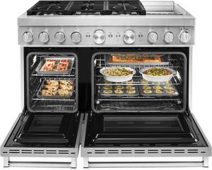 KitchenAid 48" Stainless Steel Commercial Style Freestanding Dual Fuel Range