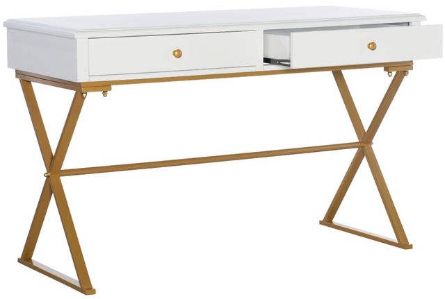 Linon Emma Gold/White Writing Desk-2