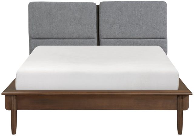 Homelegance® Astrid Gray/Walnut Queen Upholstered Panel Bed-2