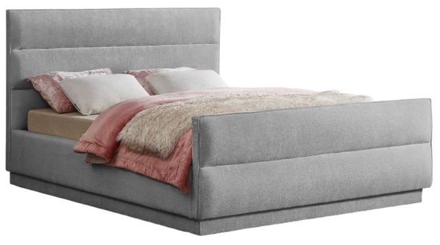 Meridian Furniture Paxton Grey Queen Upholstered Panel Bed-0