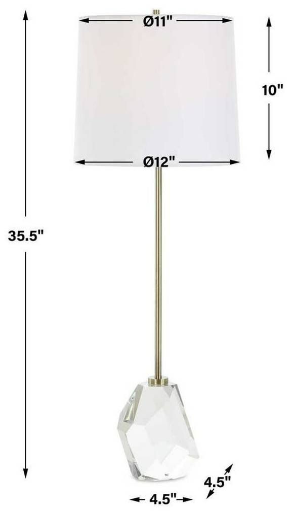 Uttermost® Valentina Crystal Cordless Buffet Lamp with Antique Brass Accent-2