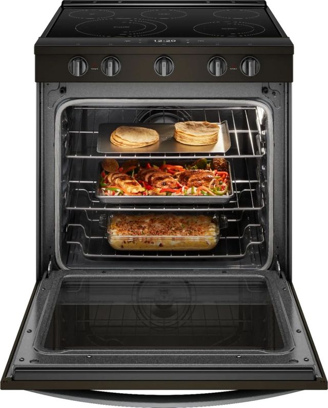 Whirlpool® 30" Fingerprint Resistant Black Stainless Steel Smart Slide-In Electric Range-1