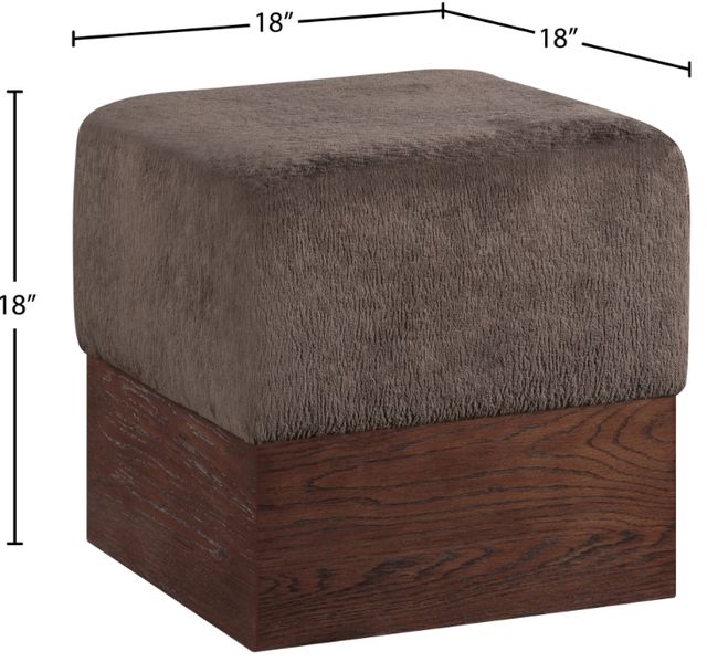 Meridian Furniture Havre Brown/Brown Walnut Upholstered Ottoman-3
