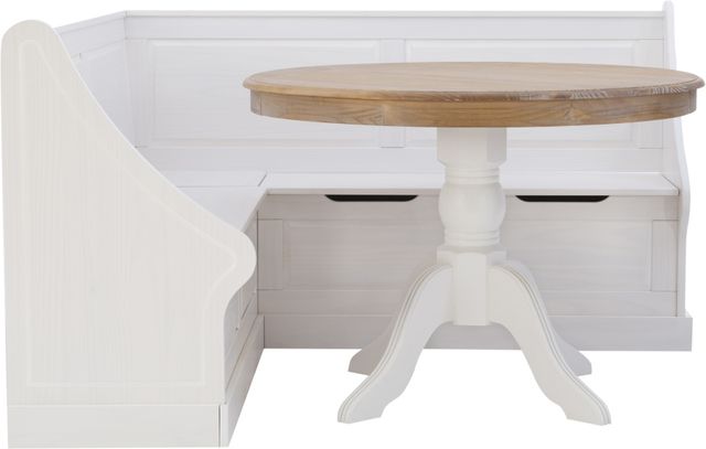 Linon Tobin 2-Piece White Corner Nook Set-1