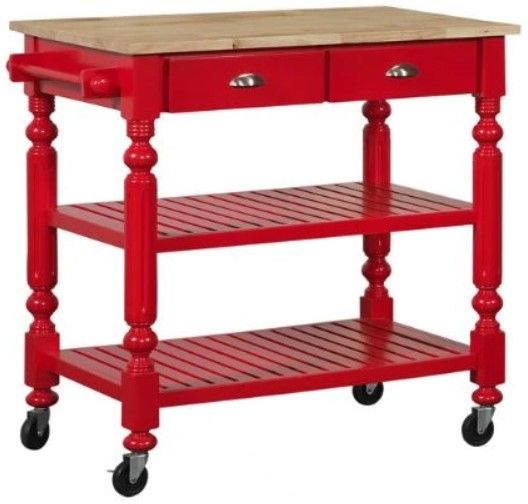 Bernards Payson Red Kitchen Cart-0