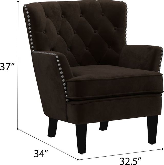 Emerald Home Noelle Dark Brown Velvet Accent Chair-2