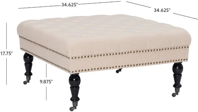 Linon Isabelle Natural Tufted Accent Ottoman-2