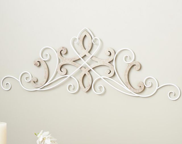 Deco Marche White Scroll Wall Decor-4