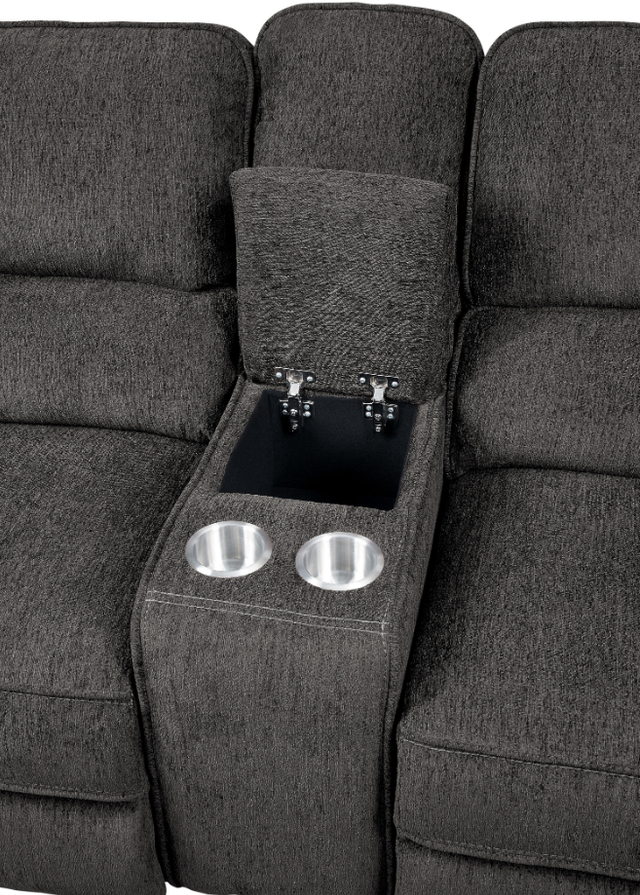Homelegance® Borneo Double Reclining Glider Loveseat with Center Console-3