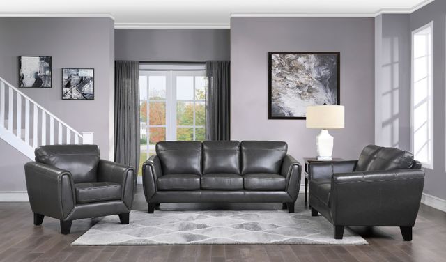 Homelegance® Spivey Dark Gray Leather Sofa-1