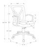 Monarch Specialties Inc. Black/Red Mesh Fabric Gaming Office Chair on Casters-3