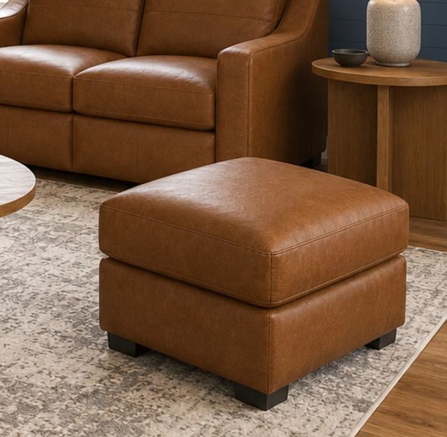 Flexsteel® Hudson Autumn Leather Ottoman-1