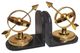 A & B Home 2-Piece Black/Gold Globe Bookends Set-1