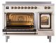 Ilve® Nostalgie II Noblesse 48'' Anique White Pro Style Induction Range with Burnished Trim-4