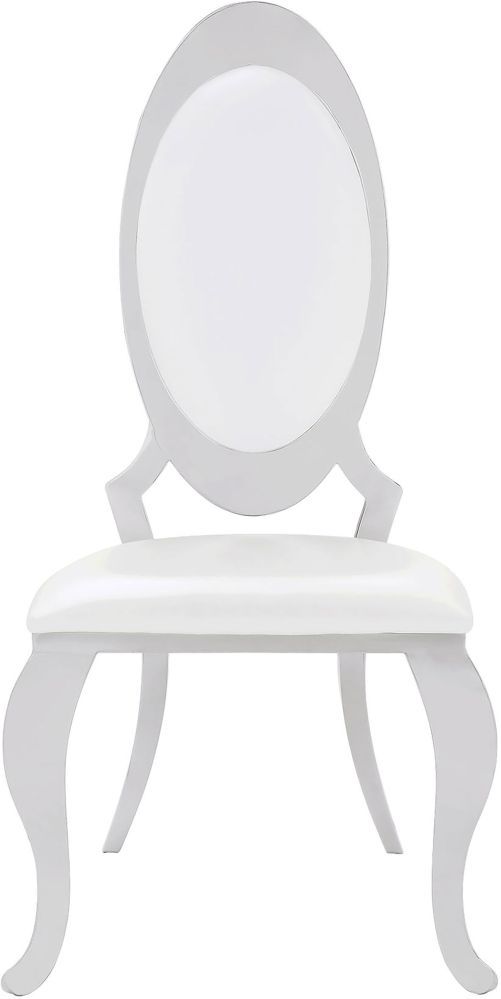 Coaster® Anchorage 2-Piece Creamy White/Chrome Side Chairs-1