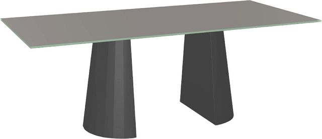 Amisco Customizable Gemma 84" Rectangular Dining Table with 0.5" Taupe Glass Top-0
