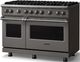 Viking® 5 Series 48" Damascus Gray Pro Style Gas (LP) Range with Polished Chrome Trim-2