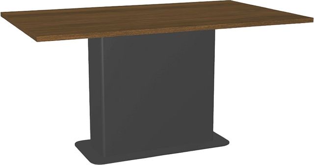 Amisco Customizable Lucarelli 60" Rectangular Dining Table with Radius Corners and 1" Walnut Veneer Top-0