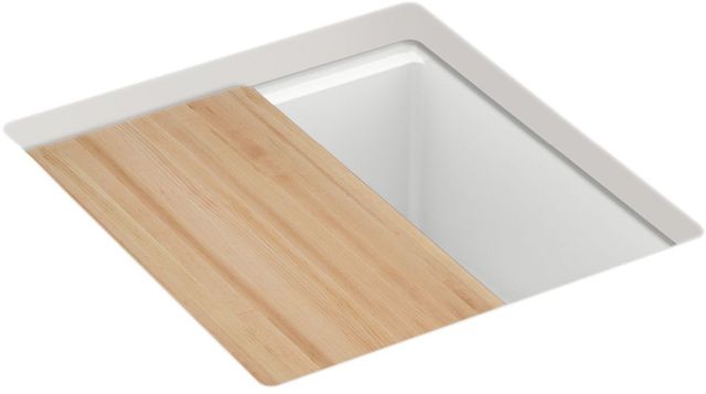 KOHLER® Billings® Matte White 18" Undermount Bar Sink with Accessories-0