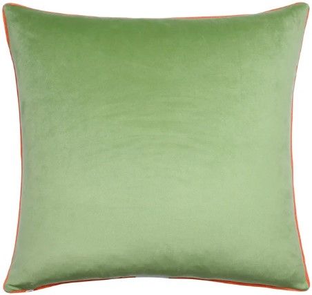 Stylecraft Tinck Dark Blue/Light Green Velvet Throw Pillow-1