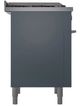 Ilve® Professional Plus II 36" Blue Grey Pro Style Dual Fuel Range-3
