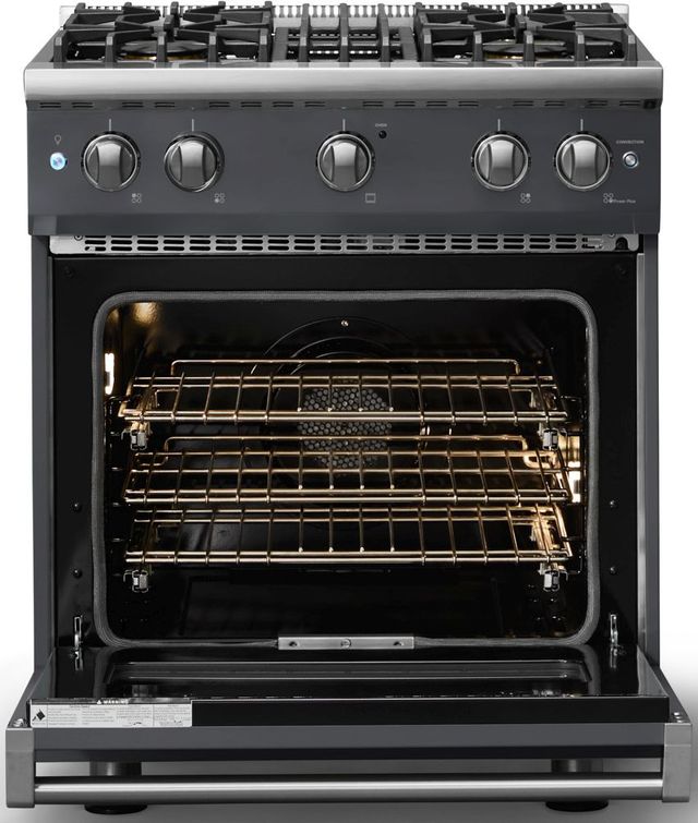 Viking® 5 Series 30" Cast Black Pro Style Gas (LP) Range with Polished Chrome Trim-1