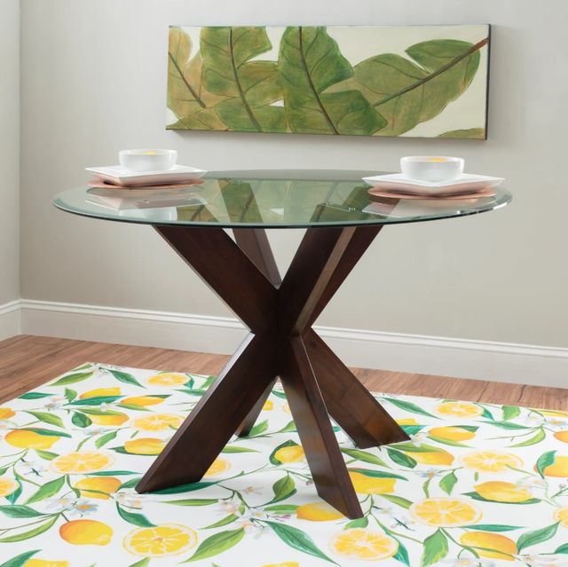 Powell® Auden Glass Top Dining Table with Espresso Base-1