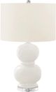 Monarch Specialties Inc. Cream Ceramic Table Lamp with Clear Base-0