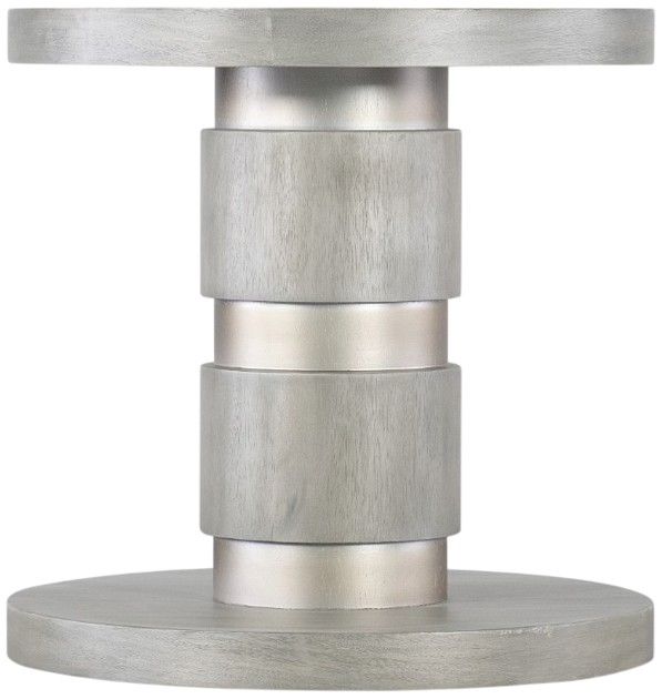 Hooker® Furniture Melange Guilded Gray Accent Table with Silver Leaf Base-0