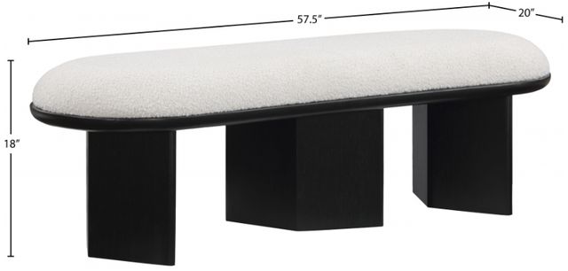 Meridian Furniture Wilshire Cream/Black Upholstered Bench-3