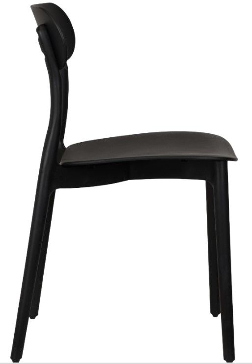 Moe's Home Collection Kent 2-Piece Black Polypropylene Outdoor Dining Chair Set-4