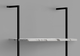Monarch Specialties Inc. Black/White Marble Ladder Bookcase-1