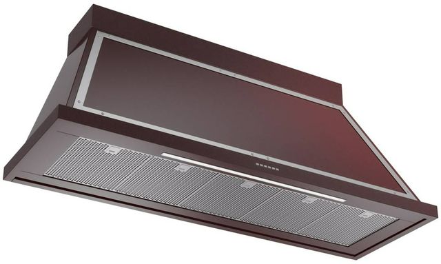 Ilve® Nostalgie II Noblesse 60" Burgundy Wall Mounted Range Hood with Chrome Trim-1