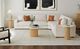 Elements International Sylvie White 22" Faux Marble Top End Table with Natural Base-4