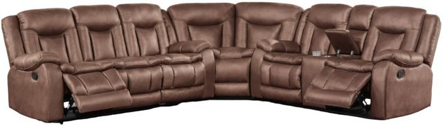 New Classic® Home Furnishings Morello 3-Piece Brown L-Shape Manual Reclining Sectional-2