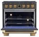 Kucht Professional KX Series 36" Titanium Stainless Steel Pro Style Dual Fuel Liquid Propane Gas Range with Kucht Horus Thermostat-1