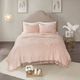Olliix by Madison Park Blush Full/Queen Laetitia Tufted Cotton Chenille Medallion Fringe Coverlet Set-0