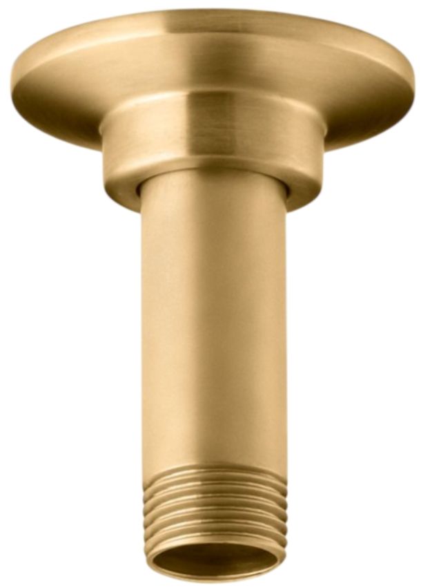 KOHLER® Vibrant Brushed Moderne Brass 3" Ceiling-Mount Single-Function Rainhead Arm and Flange-0