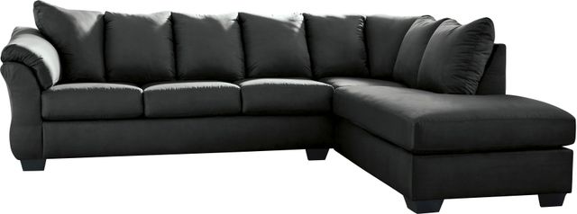 Signature Design by Ashley® Darcy 2-Piece Black Sectional with Ottoman-1