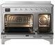 Ilve® Majestic III 48" Stainless Steel Pro Style Induction Range with Triple Glass Door and Chrome Trim-1
