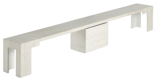 Transformer Table Transformer Canadian Birch White Extendable Dining Bench-1