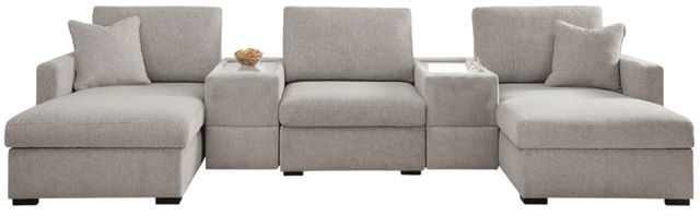 Benchcraft® ModMax Luxe 5-Piece Flint Double Chaise Sectional with Storage Consoles-0